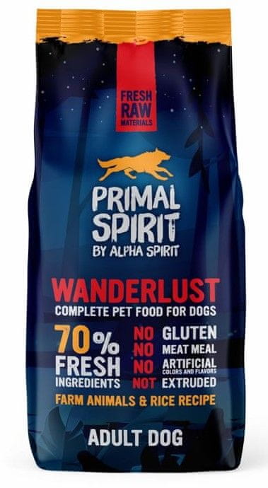 Levně Primal Spirit Dog 70% Wanderlust 12 kg