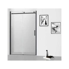 Sprchové dveře BELVER BLACK Univerzální Levé / Pravé Čiré bezpečnostní sklo - 8 mm Černá 150 cm