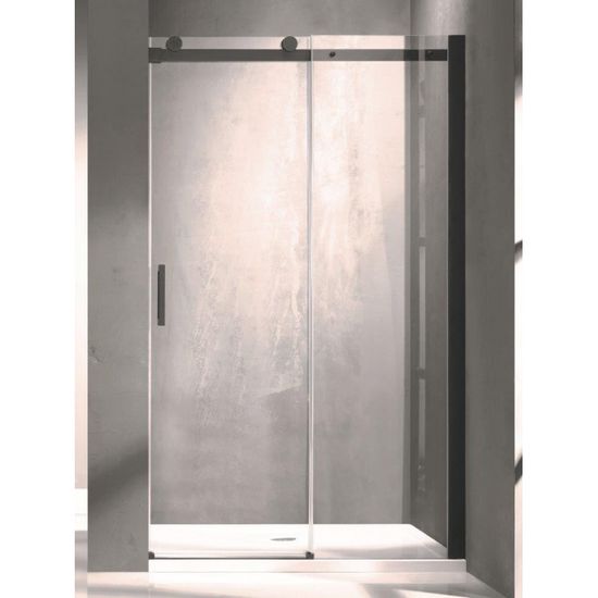 Hopa Sprchové dveře BELVER BLACK Univerzální Levé / Pravé Čiré bezpečnostní sklo - 8 mm Černá 140 cm