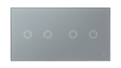 HEVOLTA Glasense skleněný 2-panel 2 + 2 tlačítkový, Platinium Grey