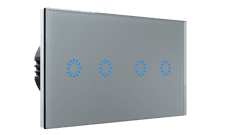 HEVOLTA Glasense skleněný 2-panel 2 + 2 tlačítkový, Platinium Grey
