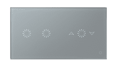 HEVOLTA Glasense skleněný 2-panel 2 tlačítko + žalúzie, Platinium Grey