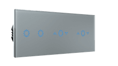 HEVOLTA Glasense skleněný 3-panel 2 tlačítko + žaluzie + žaluzie, Platinium Grey