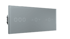HEVOLTA Glasense skleněný 3-panel 3 tlačítko + žaluzie + žaluzie, Platinium Grey