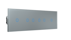 HEVOLTA Glasense skleněný 4-panel 1+2+2+1 tlačítko, Platinium Grey