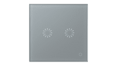 HEVOLTA Glasense skleněný vypínač 2-tlačítkový, Platinium Grey, WiFi