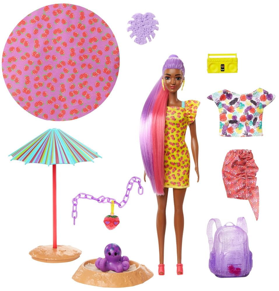 Mattel Barbie Color Reveal Pěna plná zábavy s jahodami