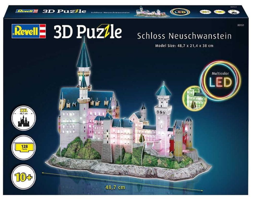 Levně Revell 3D Puzzle 00151 - Schloss Neuschwanstein (LED Edition)