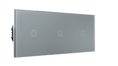 HEVOLTA Glasense skleněný 3-panel 1+1+1 tlačítkový, Platinium Grey