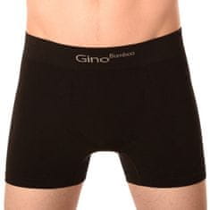 Gino 3PACK pánské boxerky bezešvé bambusové černé (54004) - velikost M