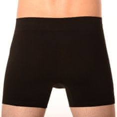 Gino 3PACK pánské boxerky bezešvé bambusové černé (54004) - velikost M