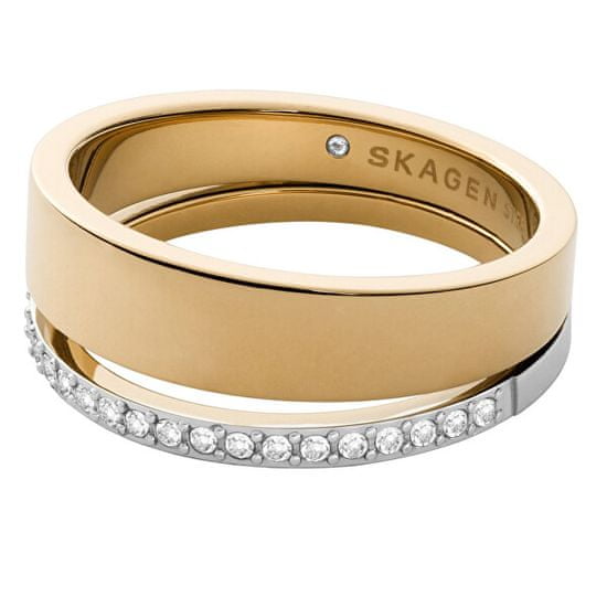 Skagen Nadčasový bicolor prsten z oceli Elin SKJ1451998