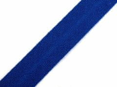 Kraftika 25m 344 olympian blue šikmý proužek bavlněný šíře 14mm