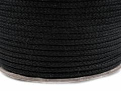 Kraftika 100m černá oděvní šňůra pes 4mm, polyesterové šňůry