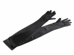 Kraftika 1pár (60cm) černá dlouhé společenské rukavice saténové