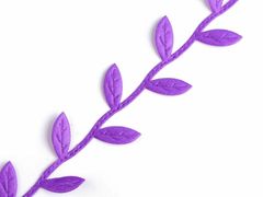 Kraftika 22.5m fialová purpura saténový prýmek šíře 25mm listy