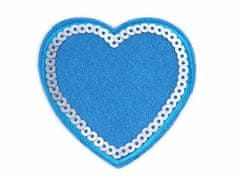 Kraftika 1ks 8 modrá azuro nažehlovačka srdce s flitry