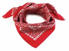 Kraftika 1ks červená sv. bavlněný šátek kašmírový vzor 70x70cm