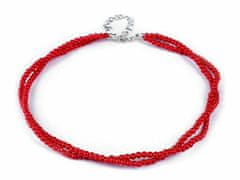 Kraftika 1ks (55) červená perlový náhrdelník