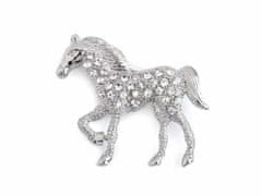 Kraftika 1ks crystal kůň brož s broušenými kamínky kočka, kůň