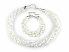Kraftika 1sada bílá mléčná perlový náhrdelník a náramek