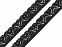 Kraftika 13.5m black elastická krajka šíře 17mm, elastické krajky