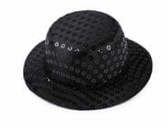 Kraftika 1ks černá mini klobouček / fascinátor s flitry k dozdobení