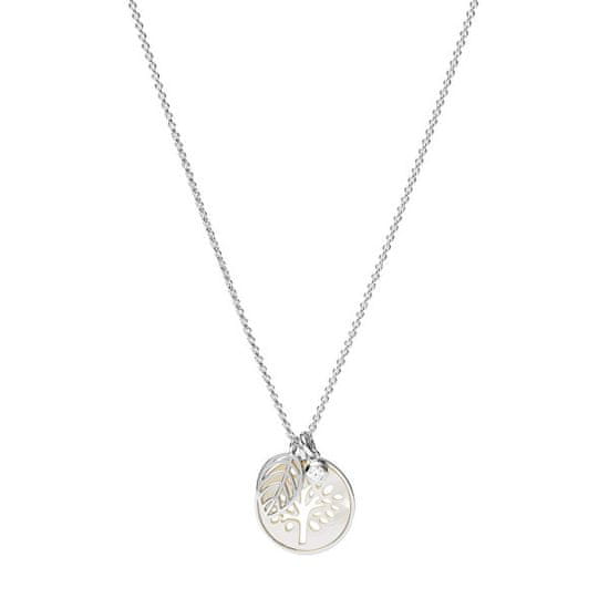 Fossil Půvabný stříbrný náhrdelník s perletí Strom života JFS00509040 (řetízek, 3x přívěsek)