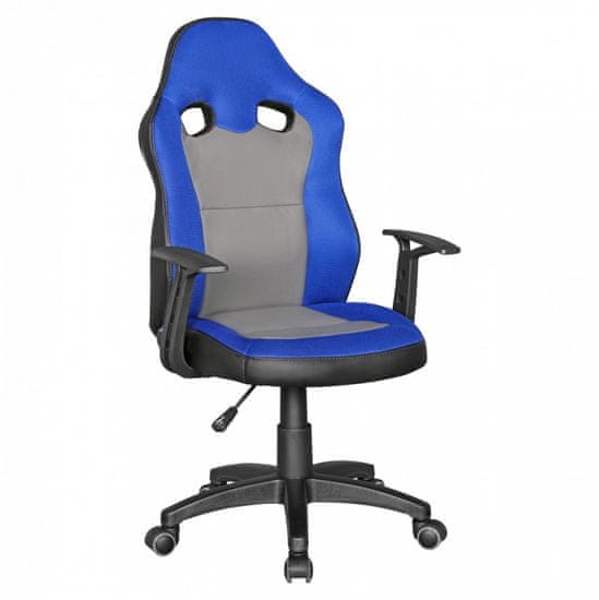 Bruxxi Dětská kancelářská židle Speedy, syntetická kůže, modrá