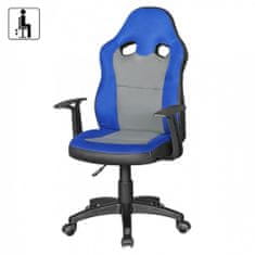 Bruxxi Dětská kancelářská židle Speedy, syntetická kůže, modrá
