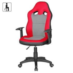 Bruxxi Dětská kancelářská židle Speedy, syntetická kůže, červená