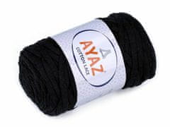 Kraftika 1ks (1148) černá bavlněná pletací příze cotton lace 250g