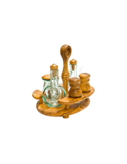 Arte Legno Set na olej, ocet, sůl, pepř a parmezán 19 x 18 cm