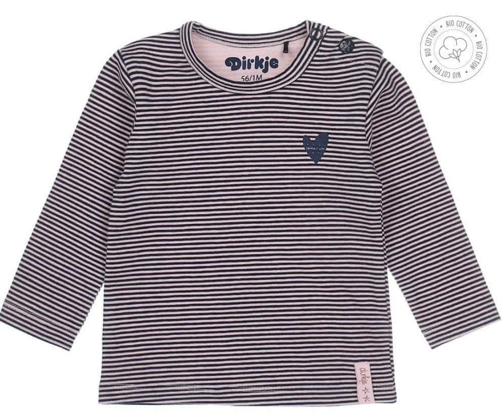 Dirkje dívčí pruhované tričko WDB0205 68 růžová