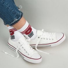 Amiatex Klasické bílé tenisky v retro designu + Ponožky Gatta Calzino Strech, bílé, 40