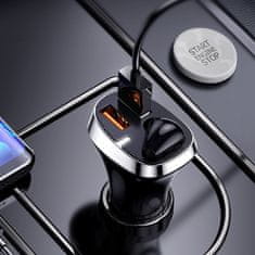 Joyroom Car Charger autonabíječka s bezdrátovým sluchátkem QC, 2x USB 2.1A 30W, černá