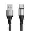 Fast Charging kabel USB / USB-C 3A 1m, černý