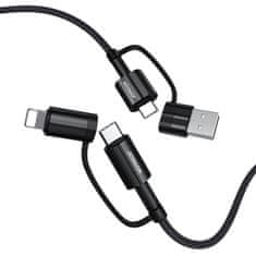 Joyroom 4in1 kabel USB-C / USB - USB-C / Lightning QC PD 3A 60W 1.2m, černý