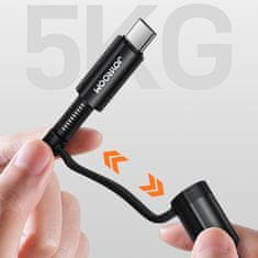 Joyroom 4in1 kabel USB-C / USB - USB-C / Lightning QC PD 3A 60W 1.2m, černý