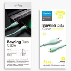 Joyroom Bowling Data kabel USB / Lightning 2.4A 1m, zelený