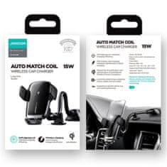 Joyroom Auto Match Arm držák na mobil do auta, Qi nabíječka 15W, černá