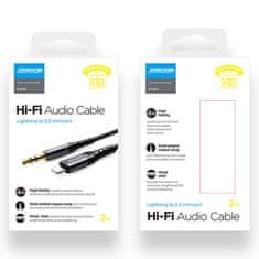 Joyroom Hi-Fi Audio kabel 3.5 mm jack / Lightning 2m, černý