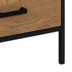 Design Scandinavia Televizní stolek Seaford, 90 cm, kov, divoký dub