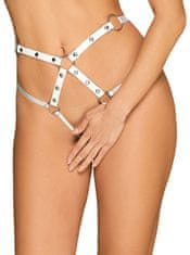 Obsessive Pikantní postroj A758 bottom harness - Obsessive bílá XL/XXL