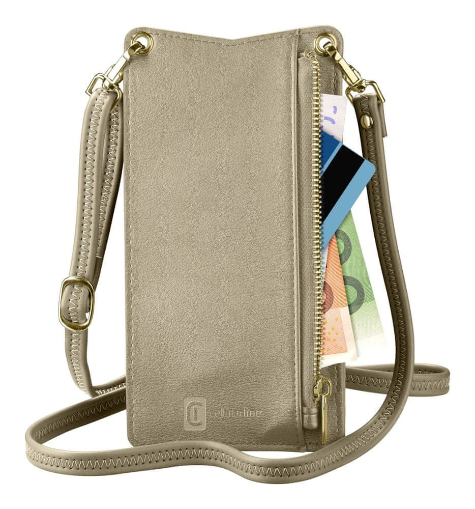 CellularLine Pouzdro na krk Mini Bag pro mobilní telefony MINIBAGZ, bronzový
