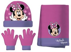 Disney dívčí set čepice, šála, rukavice Minnie WD13897