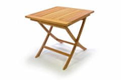 Greatstore DIVERO dřevěný zahradní stůl, týkové dřevo, 80 x 80 cm