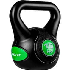 Greatstore MOVIT Kettlebell činka - 16 kg, černá/zelená