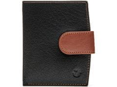 Segali Pánská kožená peněženka SEGALI 61071 černá/tm. koňaková