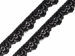 Kraftika 13.5m černá elastická krajka šíře 16mm, elastické krajky